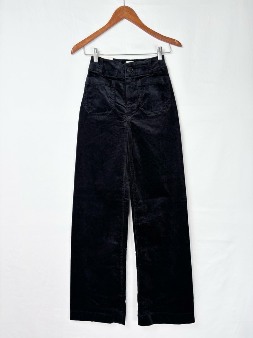 NEW Maeve Colette Corduroy Full Length‎ Wide Leg Pant Black Size 23 Tall